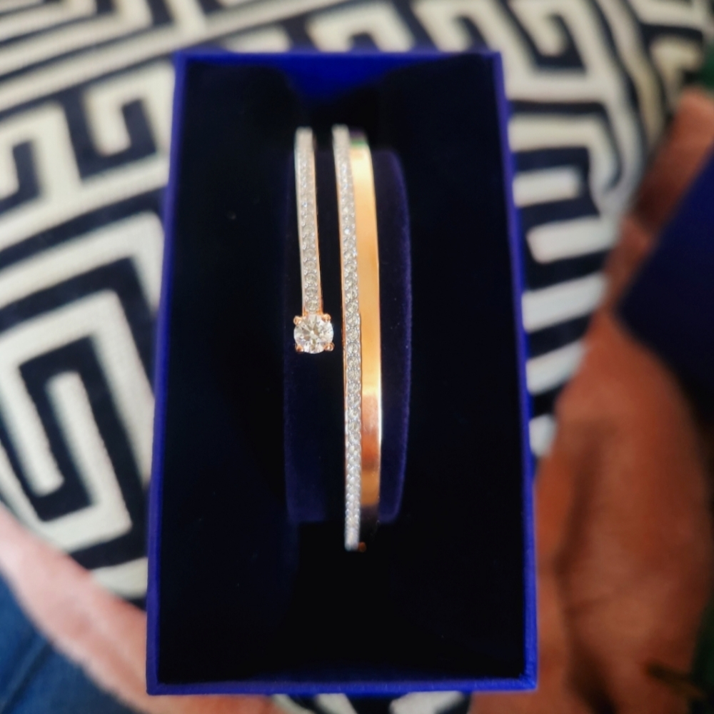 Swarovski Rose Gold Bangle Bracelet